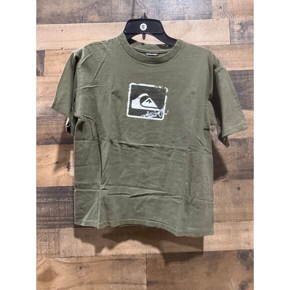 Vintage 90s Quiksilver Kids T-Shirt – XL – Army Green – Used - Picture 7 of 8